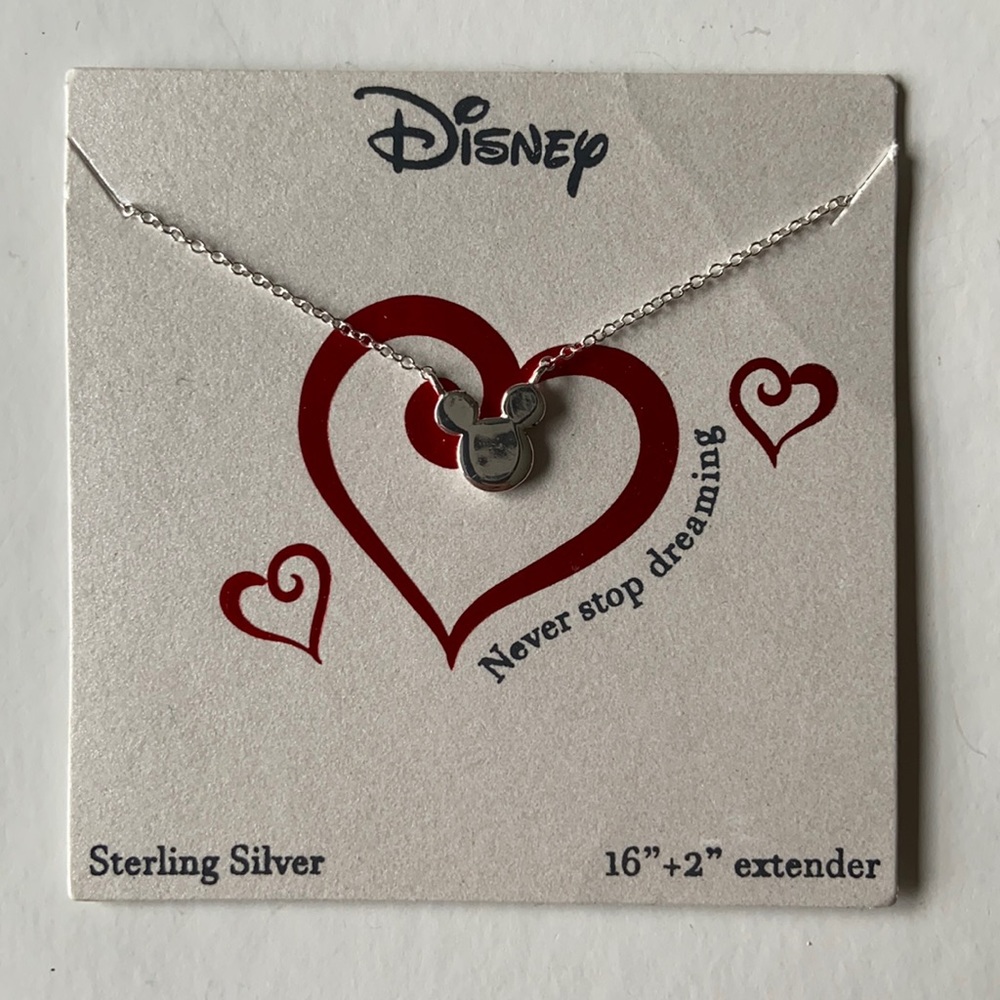 Small Silver Mickey Mouse Necklace
